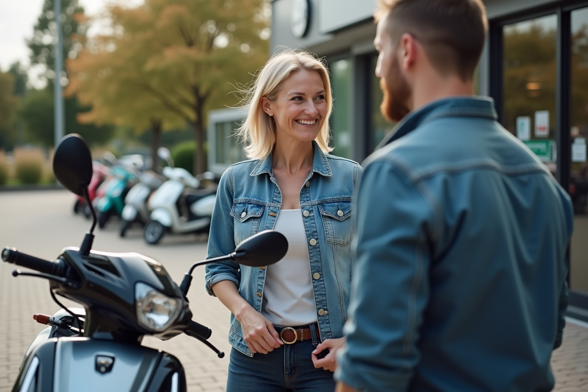 Femme souriante discute prix d