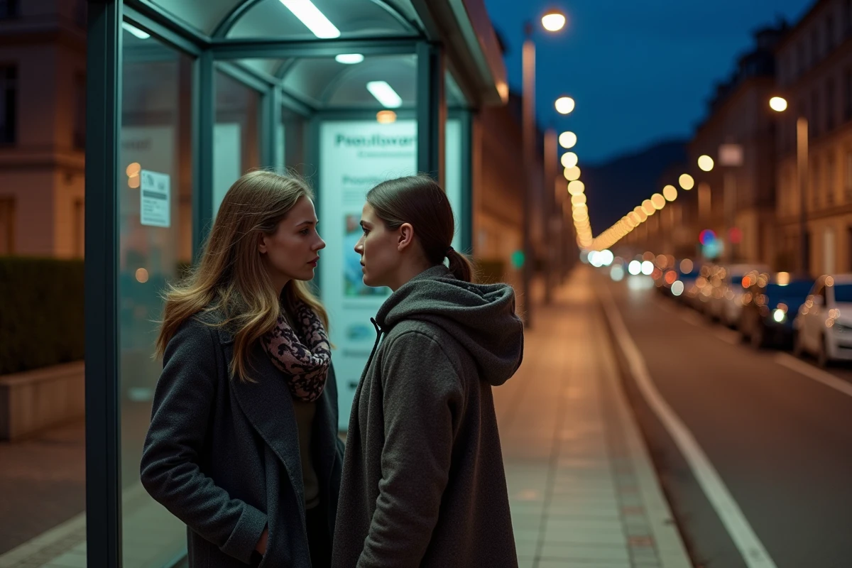 Deux femmes discutent près d