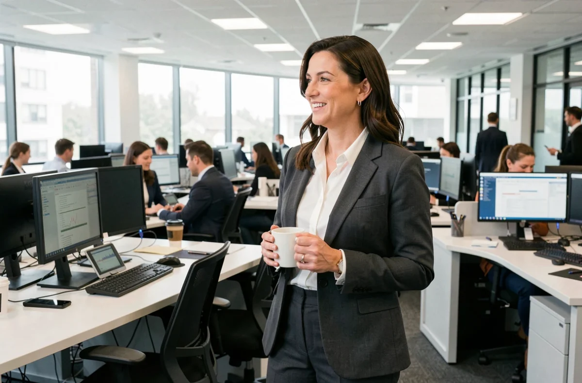Femme journaliste dans une rédaction moderne, parcours médiatique de la radio à la télévision française