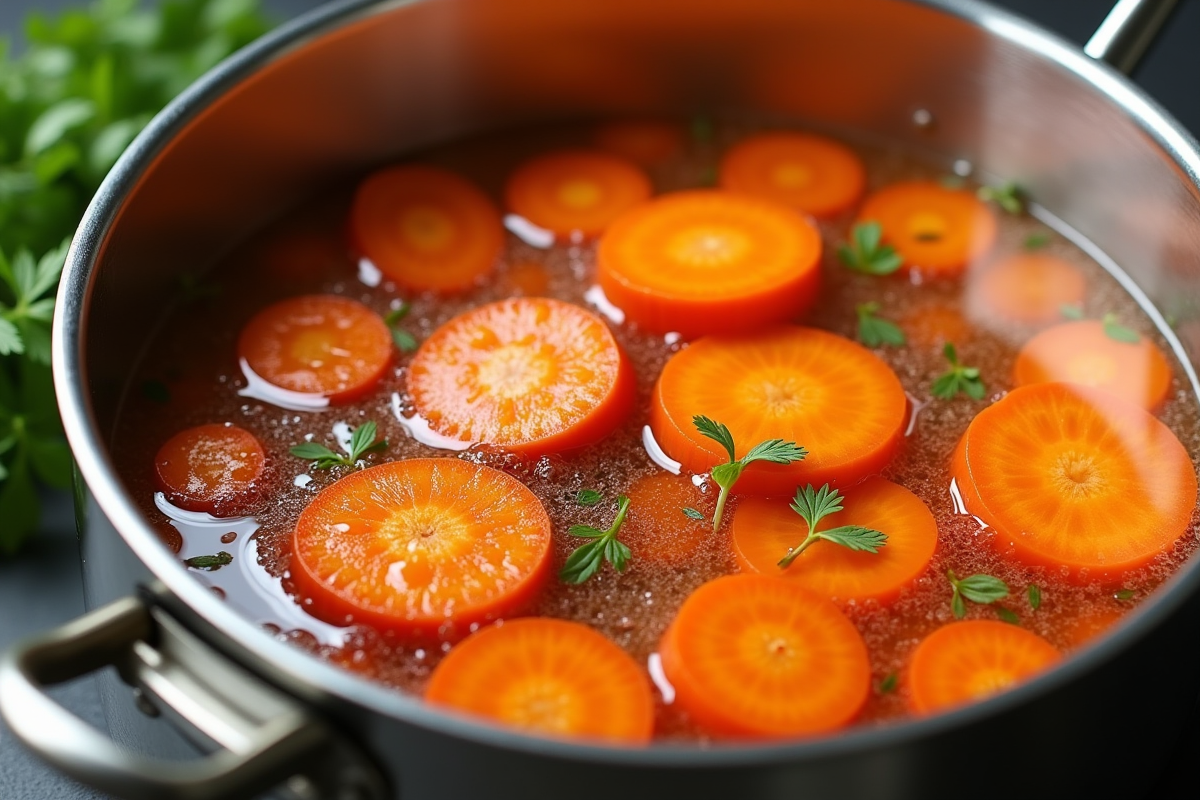 Préparation étape par étape des carottes Vichy en casserole